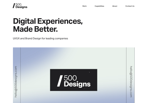 Vega Digital Awards Winner - 500 Designs Website, 500 Designs